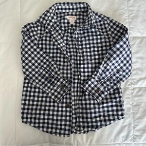 Cat & Jack boys long sleeve button down check shirt XS